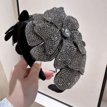 Fashion Grey Geometric Diamond Flower Headband