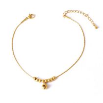 Fashion Gold Round Bead Small Bell Transfer Anklet