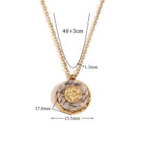 Fashion Gold Stainless Steel Gold Plated Sun Round Necklace