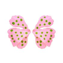 Fashion Pink Alloy Oil Drop Leaf Stud Earrings