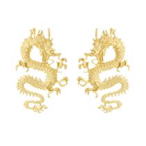 Fashion Gold Three-dimensional Alloy Dragon Earrings