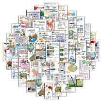 Fashion Geographical Schematic Diagram-45pcs Pvc45 Geographical Waterproof Stickers