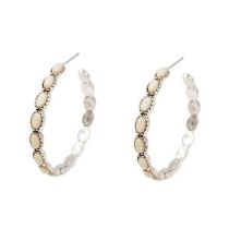 Fashion White C-shaped Turquoise Earrings