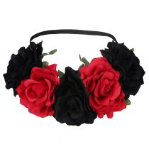 Fashion 3 Black Red Simulated Fabric Three-dimensional Rose Hairband
