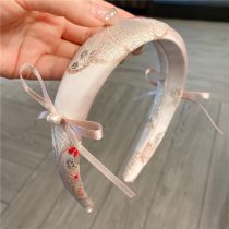 Fashion Ribbon Bow Pink (tk1476) Fabric Printed Ribbon Bow Headband