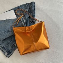 Fashion Orange Pu Large Capacity Shoulder Bag