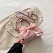 Fashion Pink Bow Flap Shoulder Bag