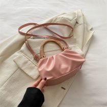 Fashion Pink Pleated Large Capacity Crossbody Bag