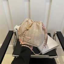 Fashion Pink Belt Pendant Woven Large Capacity Crossbody Bag