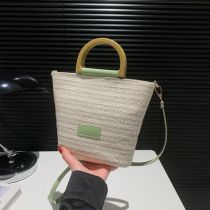Fashion Green Straw Large Capacity Crossbody Bag