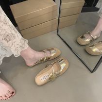Fashion Gold Flat Half Slippers