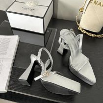 Fashion Silver Chunky Platform Buckle Sandals