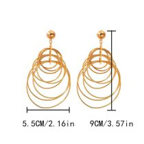 Fashion Gold Stainless Steel Geometric Hoop Earrings