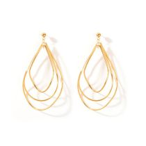 Fashion Gold Stainless Steel Water Drop Earrings