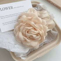 Fashion Off White Camellia Pleated Hair Tie