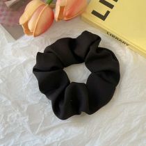 Fashion Basic Model-black Floral Pleated Hair Tie