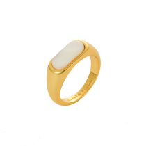 Fashion Gold Ring Metal Geometric Mother-of-pearl Ring
