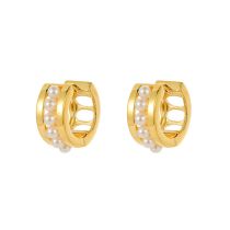 Fashion Pearl Ear-rings Metal Round Earrings With Pearls