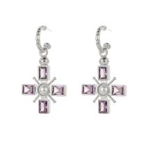 Fashion Cross Earrings Copper Diamond Cross Earrings