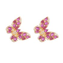 Fashion Butterfly Zircon Stud Earrings Metal Diamond Butterfly Stud Earrings
