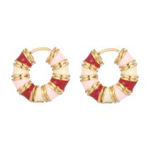 Fashion Colorful Oil Drop Earrings Copper Drip Oil Round Earrings