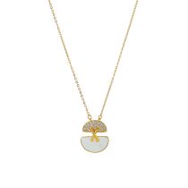 Fashion Shell Oil Necklace Metal Diamond Geometric Shell Necklace