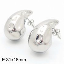 Fashion Silver Stainless Steel Drop Shape Earrings