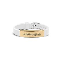 Fashion Twenty Four# Silicone Engraved Curved Watch Strap Bracelet
