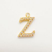 Fashion Z(about 10mm) Titanium Steel Diamond 26 Letter Pendant