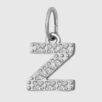 Fashion Steel Color Zircon Letter Z Stainless Steel Diamond 26 Letter Pendant