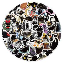 Fashion 50 Cartoon Cute Black Cat Stickers Sjs290 50 Cartoon Black Cat Waterproof Stickers