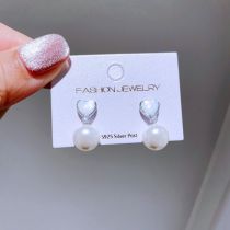 Fashion Silver Mother-of-pearl Love Earrings