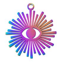 Fashion Color Stainless Steel Sun Eye Pendant