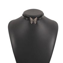 Fashion Butterfly Leather Butterfly Necklace