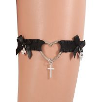 Fashion Black Lace Bow Love Cross Leg Ring