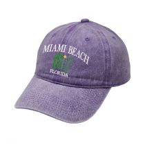 Fashion Purple Cotton Embroidered Baseball Cap