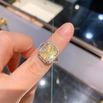 Fashion Ring 10# Copper Diamond Square Ring