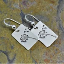 Fashion Silver Rectangular Dandelion Earrings