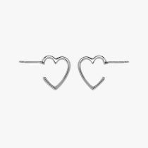 Fashion Silver Copper Hollow Heart-shaped Earrings