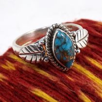 Fashion Silver Copper Leaf Ring