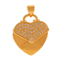 Fashion Golden 1 Copper Inlaid Zircon Love Pendant Accessories