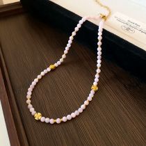 Fashion Necklace-pink Pearl Bead Necklace