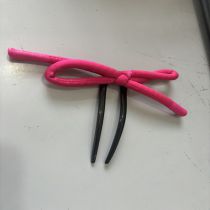 Fashion Hairpin-pink Fabric Bow Hairpin