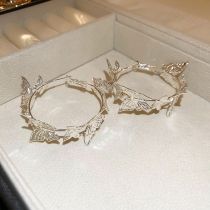 Fashion Silver Metal Butterfly Earrings