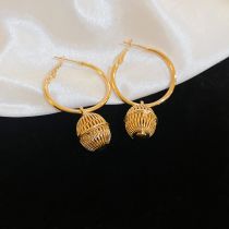 Fashion Gold Round Hollow Birdcage Earrings