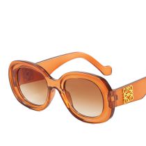 Fashion Transparent Tea Frame Double Tea Slices Pc Large Frame Sunglasses