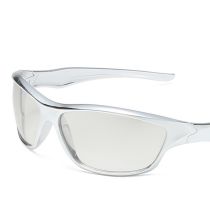 Fashion Electroplated Silver Progressive Mercury Ac Rectangular Large Frame Sunglasses