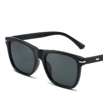 Fashion Bright Black And Gray Film Ac Square Large Frame Sunglasses