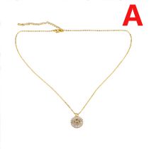 Fashion Golden A Gold Plated Copper And Diamond 26 Letter Necklace