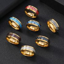 Fashion Random Color Titanium Steel Round Men's Ring